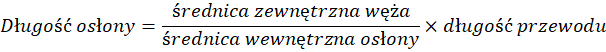 Wzór na obliczenie długości osłony spiralnej na wąż